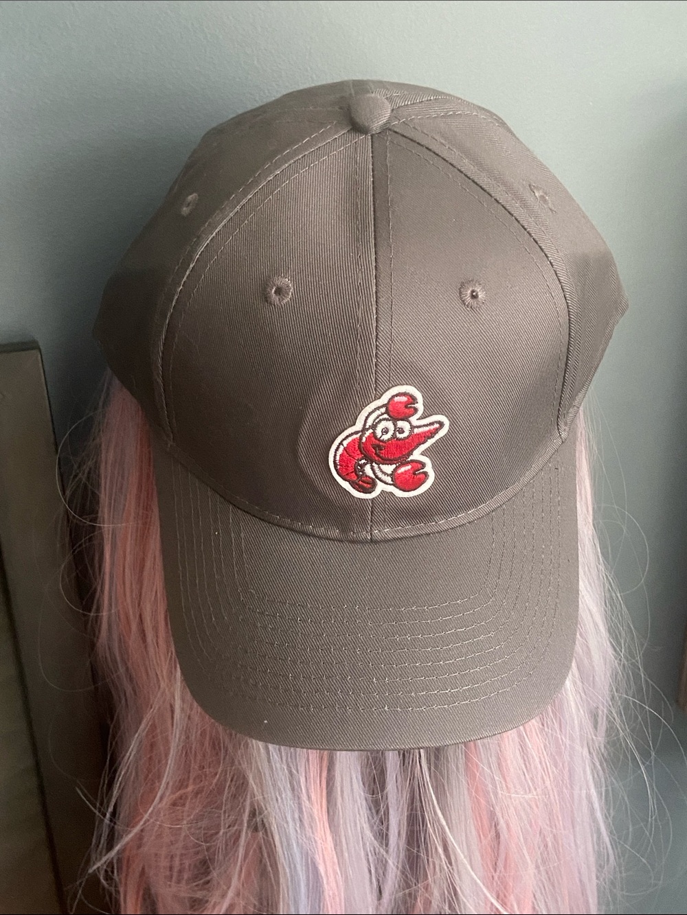 Port & Company Gray Cap with Blue Logo